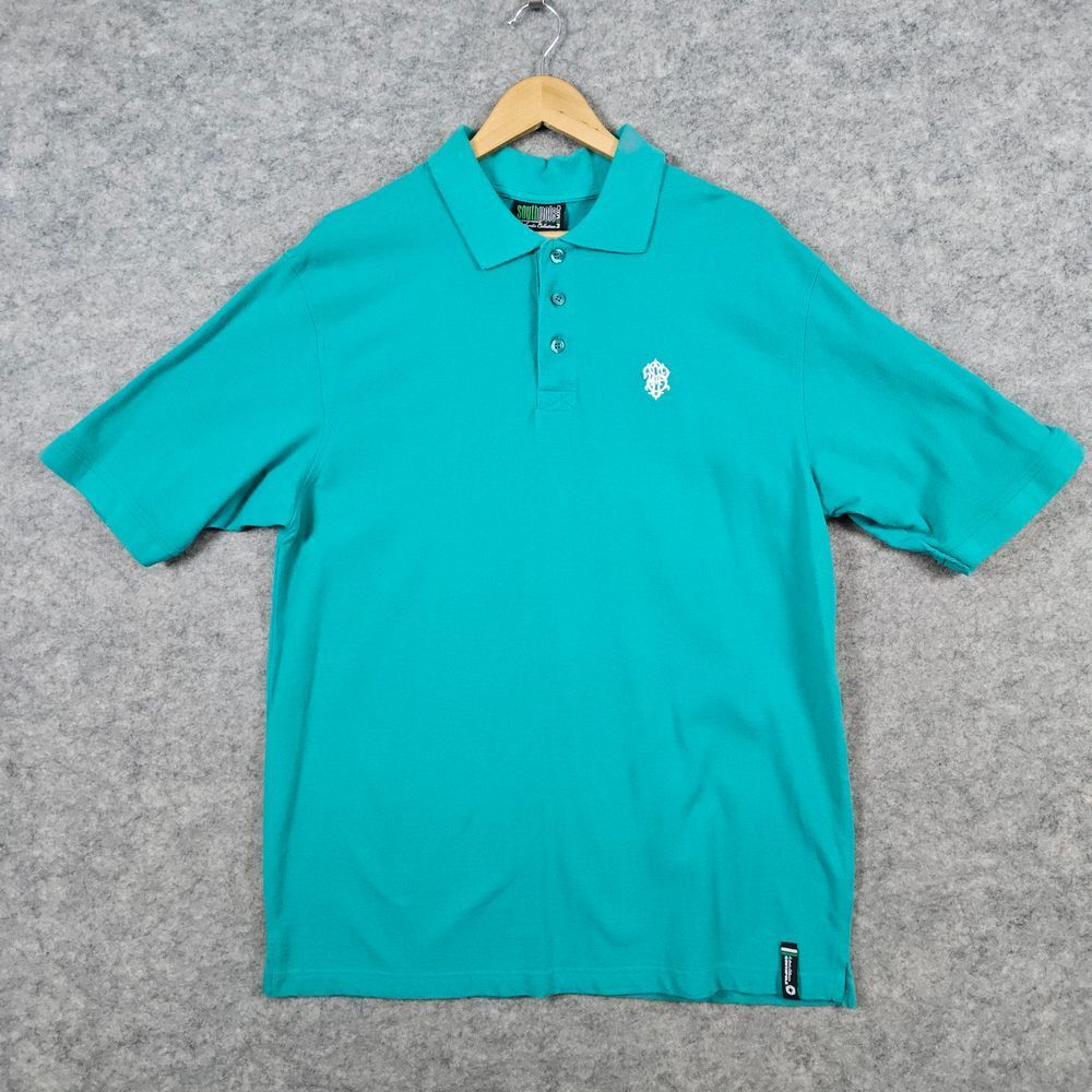 Southpole Teal Polo Shirt Size XL 100% Cotton Authentic Collection Embroidery